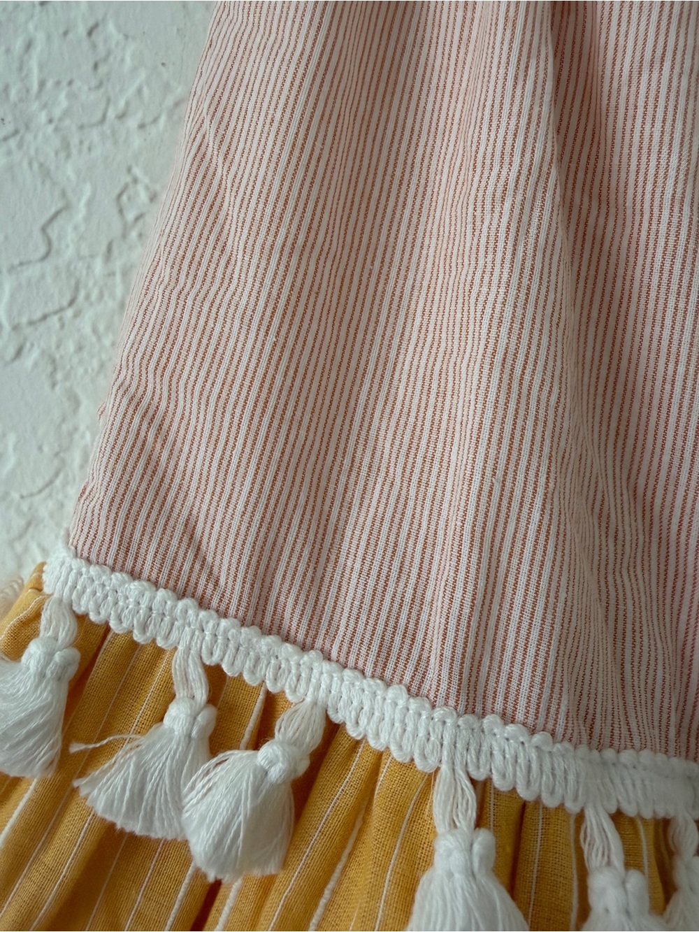 NWT English Factory/Anthropologie Pink/Yellow Tassel Mini Skirt- S- MSRP $75 - Picture 4 of 15